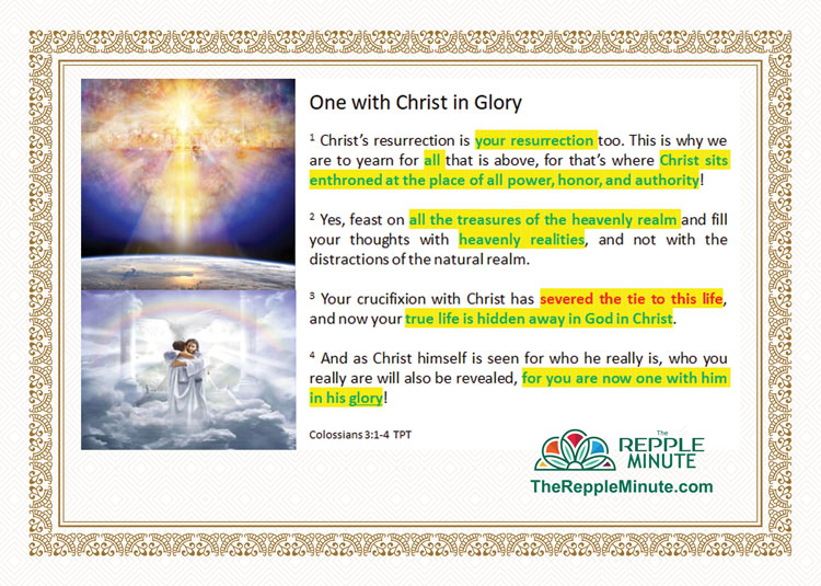 One with Christ in Glory Certificate